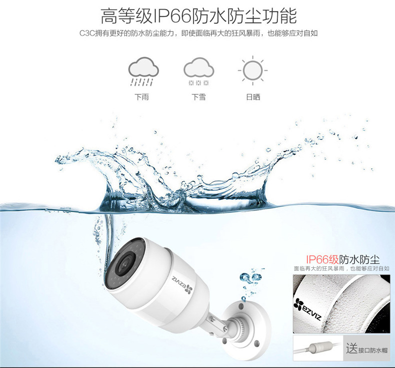 室内外防水C3C壁挂式摄像机(图3)